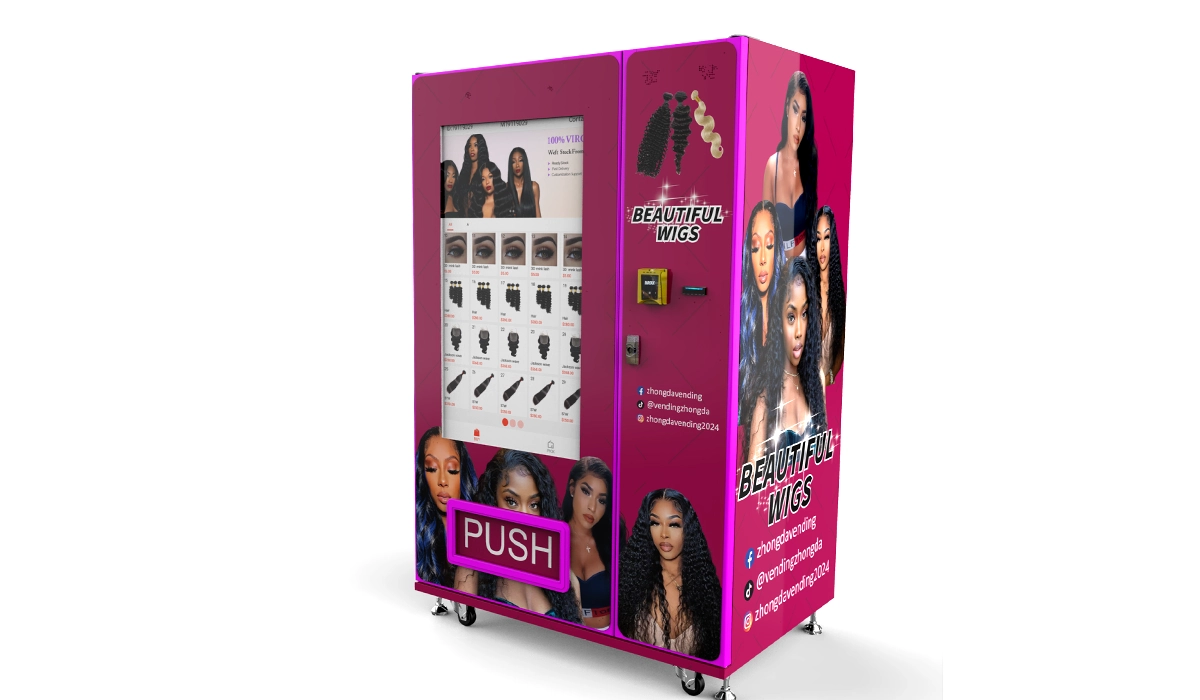Distributeur de maquillage et soins visage pour gares.