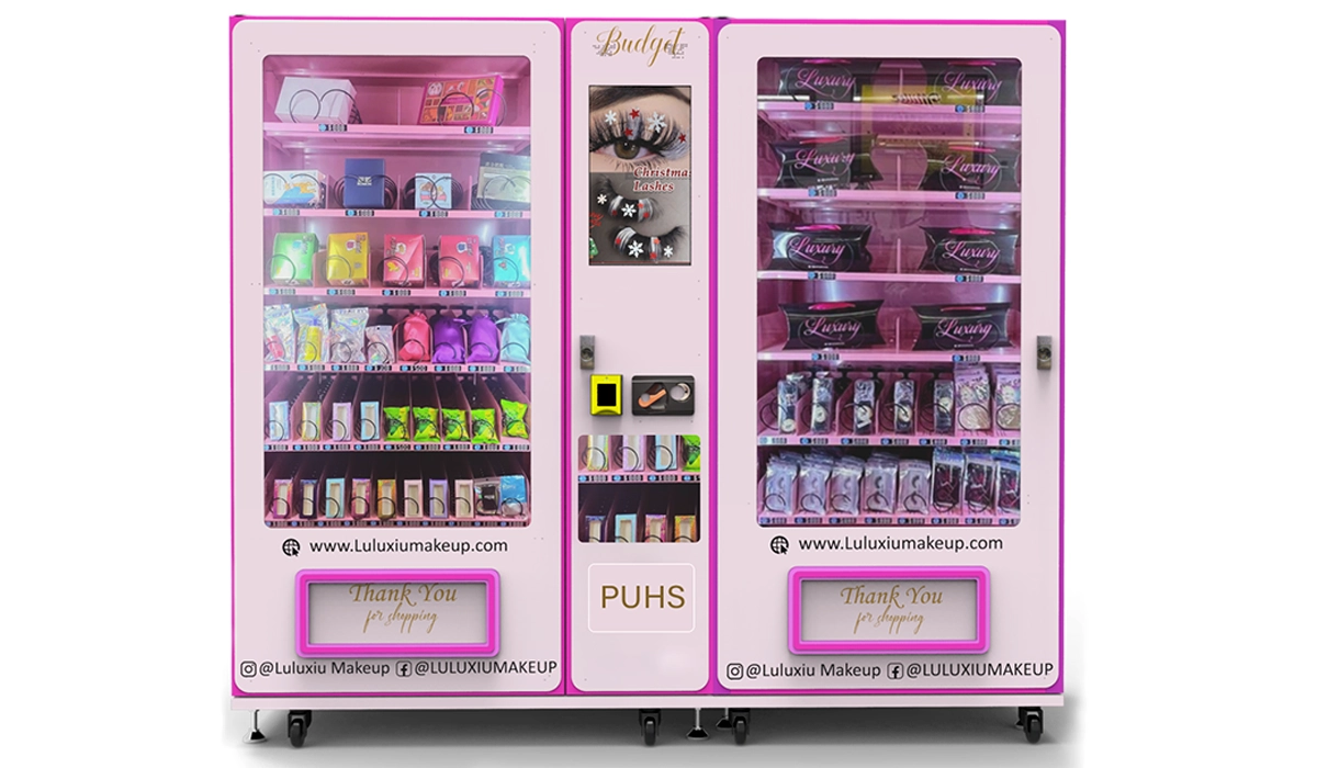 Mini distributeur automatique de friandises pour chambres d’hôtels.