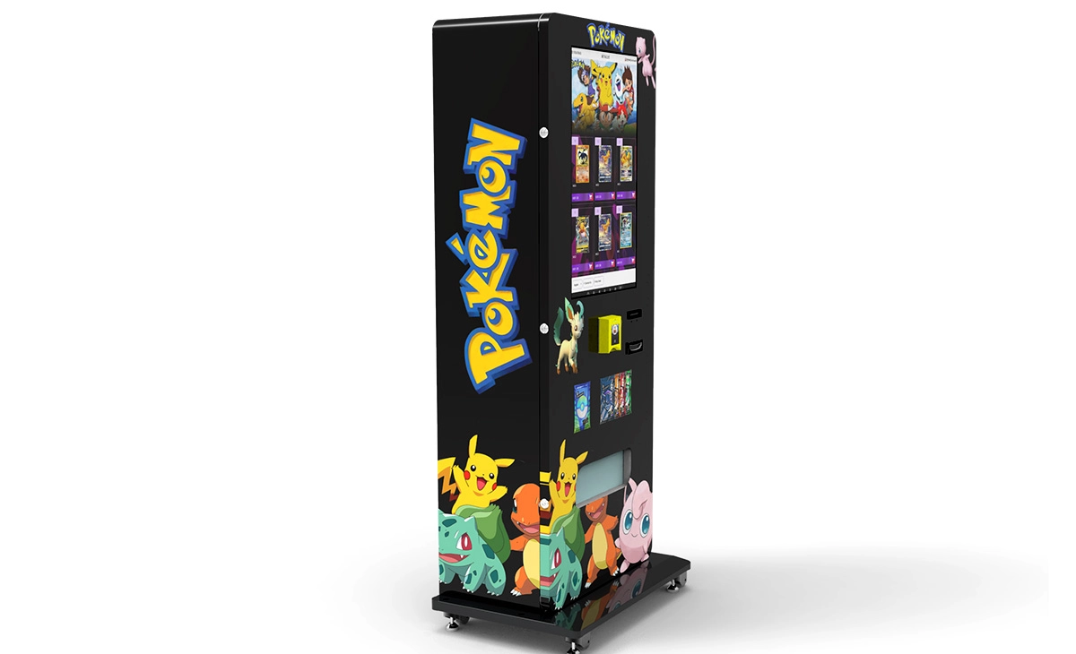 Distributeur de produits de beauté avec écran tactile interactif.