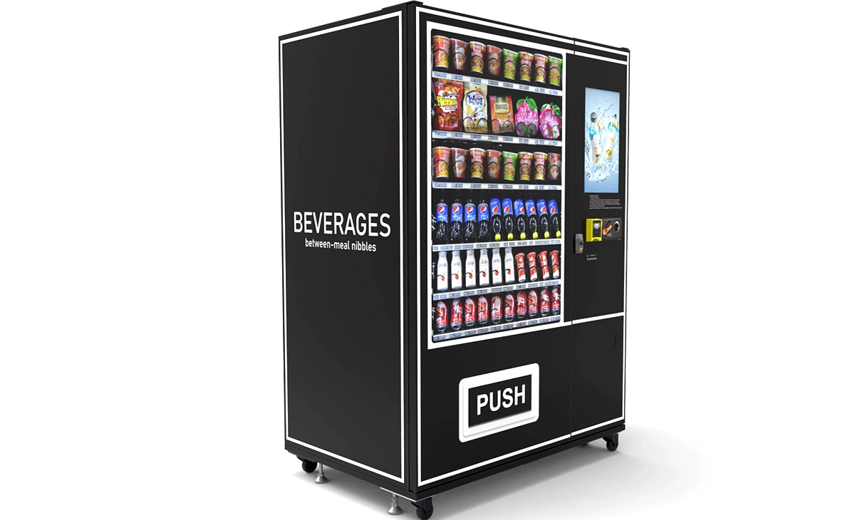 Distributeur automatique de produits cosmétiques pour centre commercial.